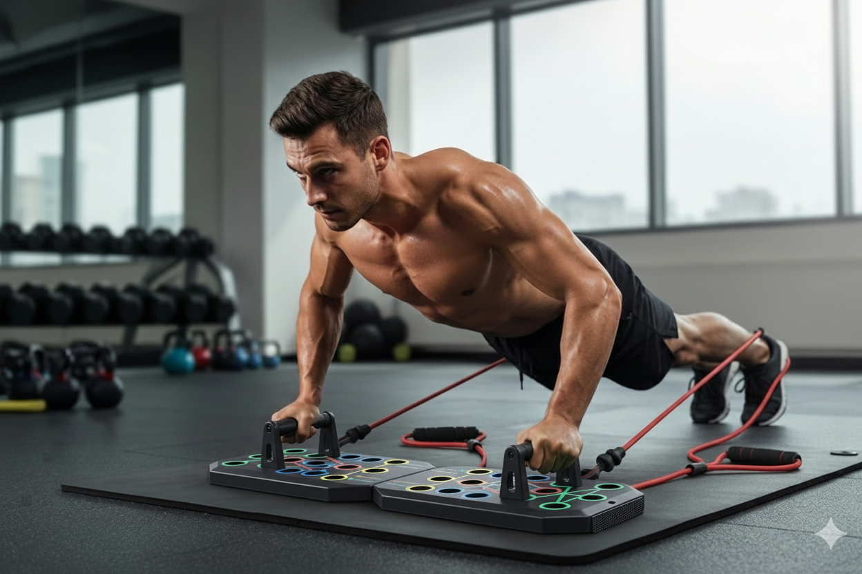 Push-up board training image without text